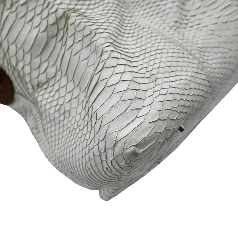 Pauric Sweeney White Python Leather Shoulder Bag - image 13